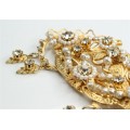 brosa victorian revival. XL . perle & cristale. gold plated